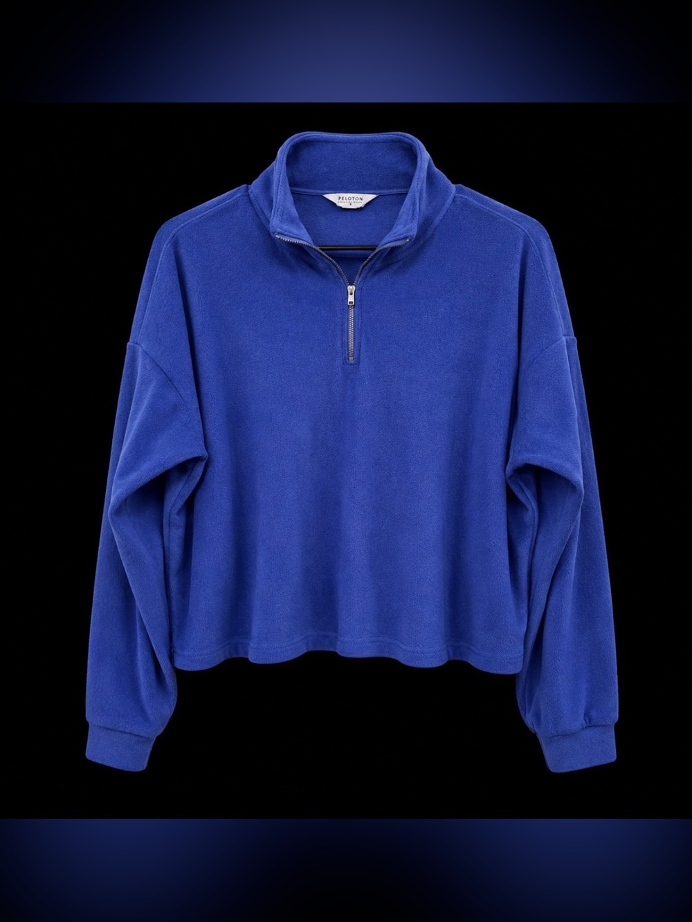Peloton Purple/blue pullover jacket, cropped, 1/4 zip, women’s size medium. EUC